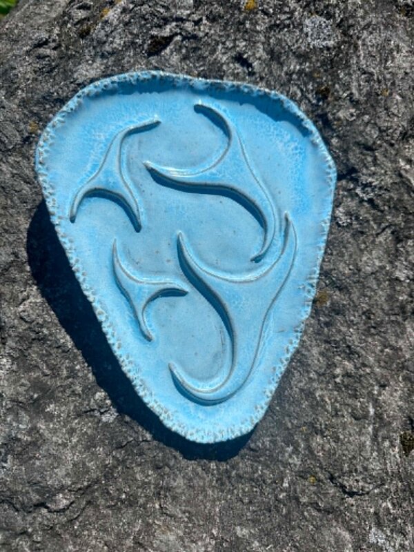 Pottery by Cynthia Robinson -Trigon Swirl Triangle Dish