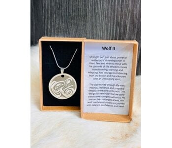 1.25" Wolf II Pendant by Raven Wolden