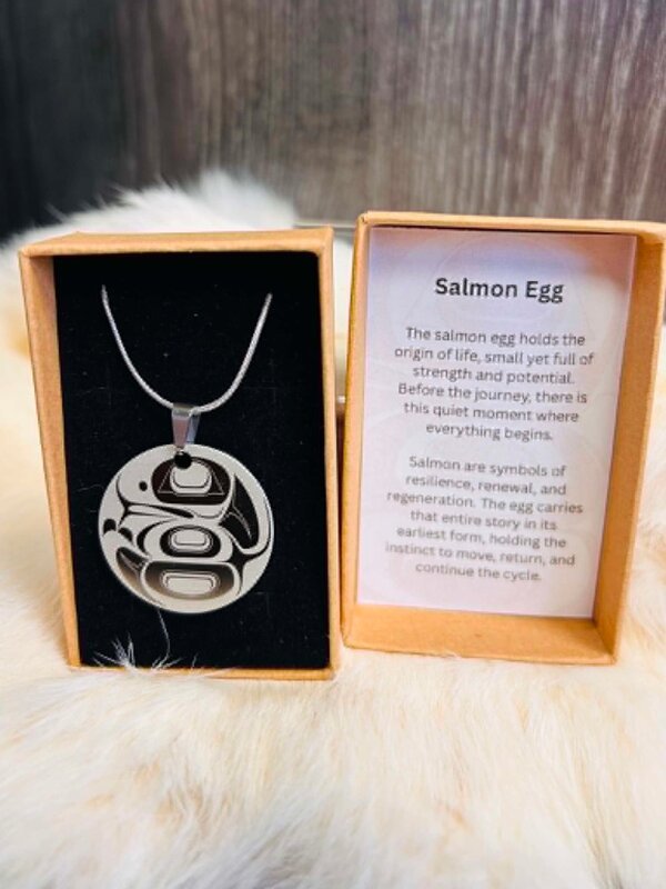 1.25" Salmon Egg Pendant by Raven Wolden