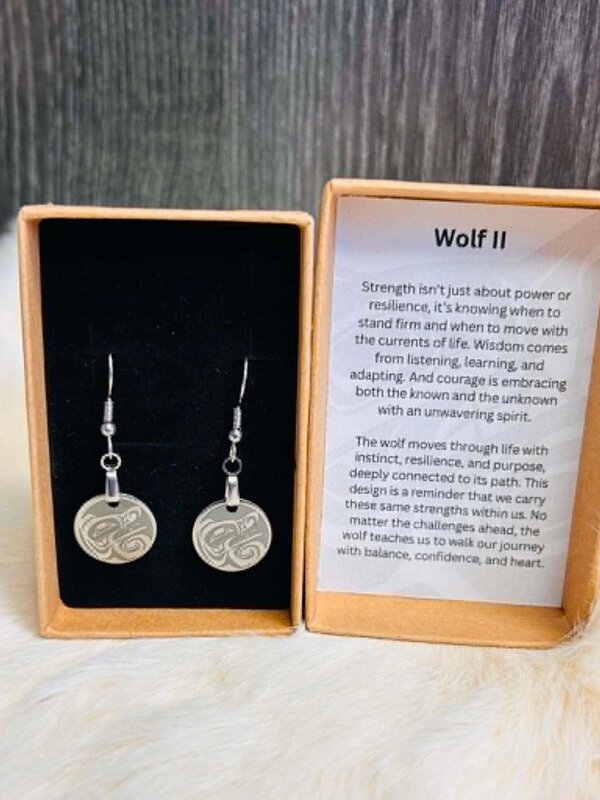 Wolf II .25" Earrings by Raven Wolden