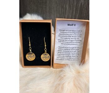 Gold Tone Wolf II .25" Earrings by Raven Wolden