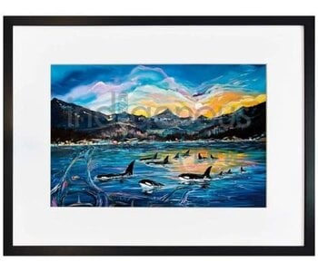 Matted & Framed Art card Orca Pod - Carla Joseph