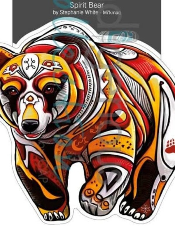 Vinyl Die-Cut Sticker Spirit Bear by  Stephanie White