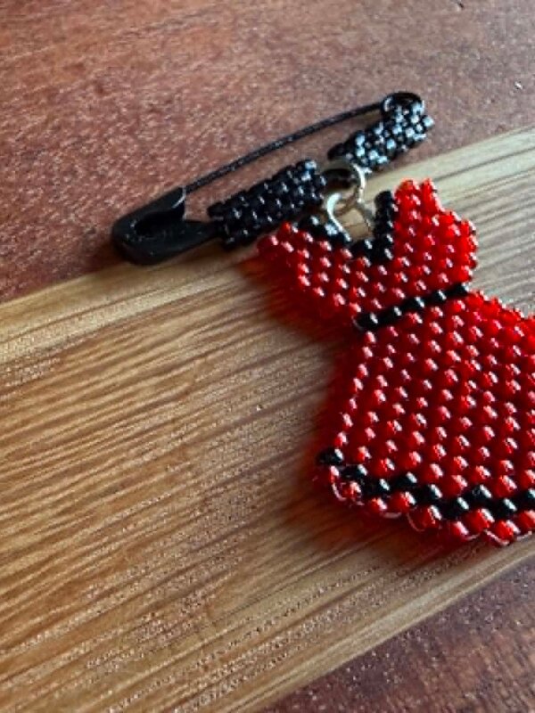 Beaded Red Dress on Pin by Jenn Carman