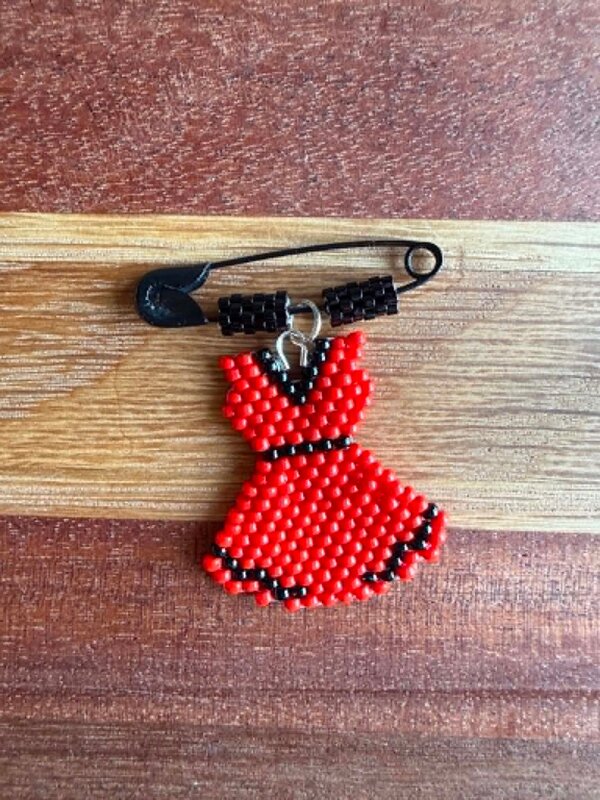 Beaded Red Dress on Pin by Jenn Carman