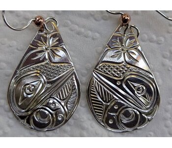 Hand Carved earrings Hummingbird  by Richii's art