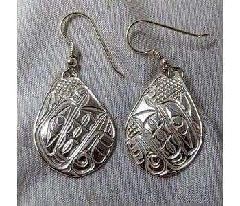 Hand Carved earrings Wolf by Richii's art