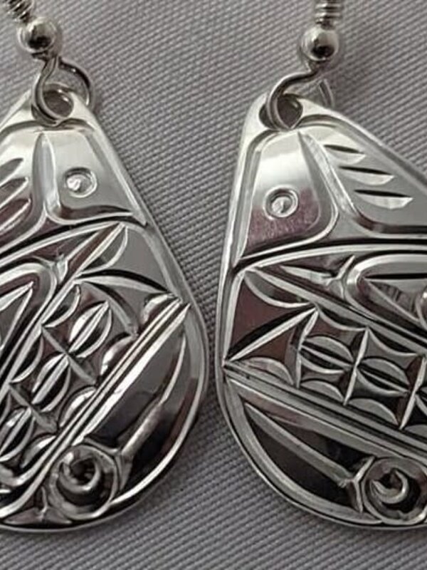 Hand Carved earrings Orca by Richii's art