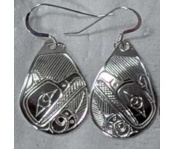 Hand Carved earrings Raven by Richii's art