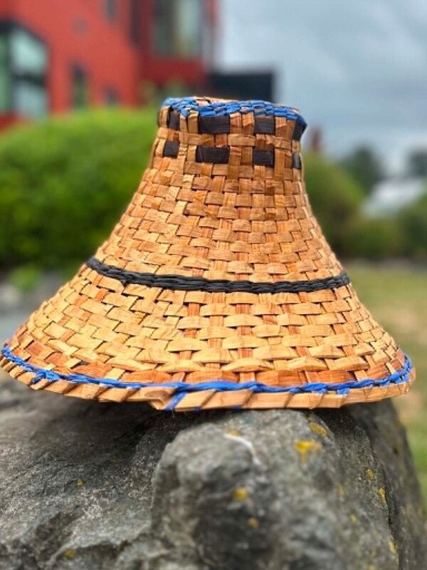 Traditional Cedar Hat With accent band -by Lee Prevost