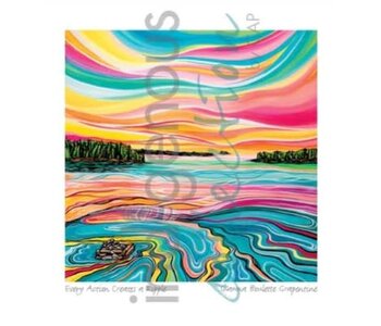 Framed and Matted art card Every Action Creates a Ripple by Shawna Boulette Grapentine