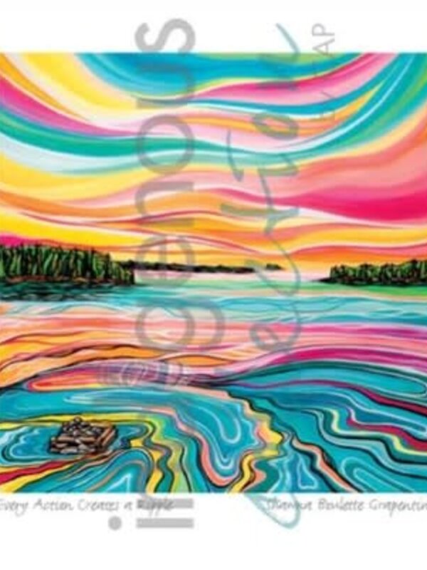 Framed and Matted art card Every Action Creates a Ripple by Shawna Boulette Grapentine