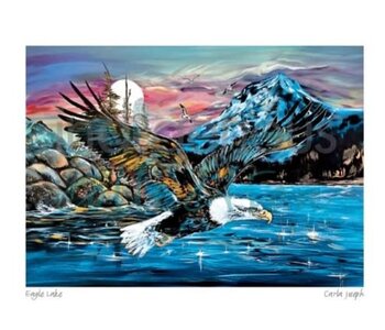 Matted & Framed art card Eagle Lake by Carla Joseph
