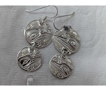 Hand Carved earrings Tier Hummingbird by Richii's art