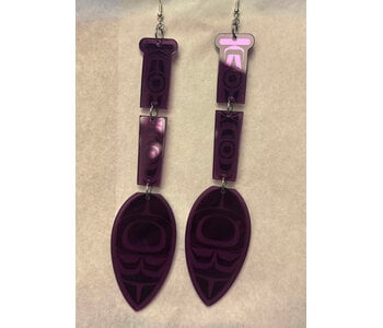 Acrylic Paddle Earrings by Andromeda Reece Smoke