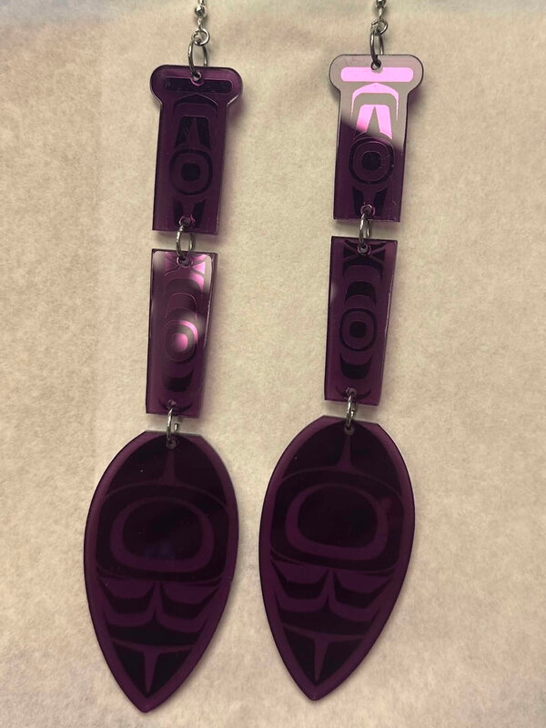 Acrylic Paddle Earrings by Andromeda Reece Smoke