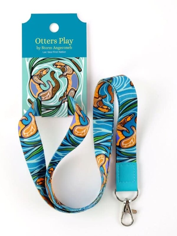 Art Lanyard "Otters Play" by Storm Angeconeb