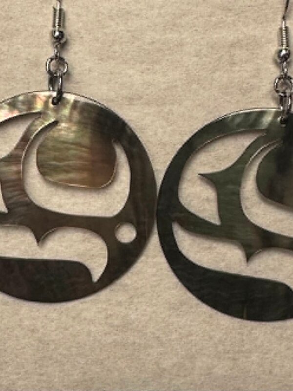 Acrylic earrings Salmon by A Wilson
