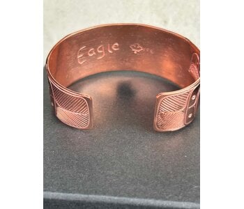 Hand Carved Copper  1" Bracelet - Eagle by Richard Lang