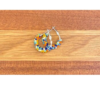 Small beaded Hoop Earrings by Jenn Carman