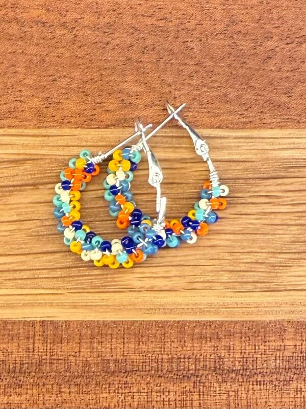 Small beaded Hoop Earrings by Jenn Carman