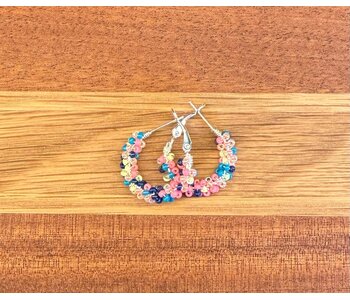 Small Beaded Hoop Earrings by Jenn Carman
