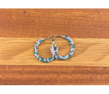 Large Beaded Hoop Earrings by Jenn Carman