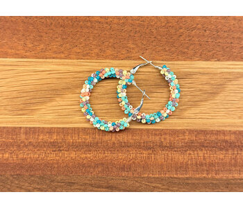 Large beaded Hoop Earrings by Jenn Carman
