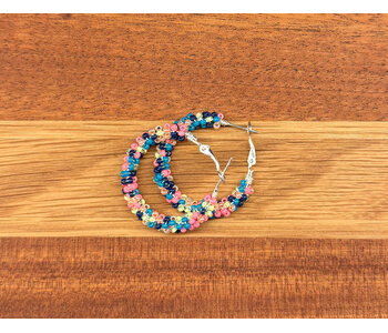 Large Beaded Hoop Earrings by Jenn Carman