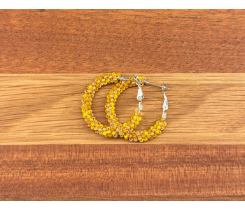 Large Beaded Hoop Earrings By Jenn Carman