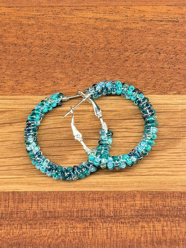 Large beaded Hoop Earrings by Jenn Carman