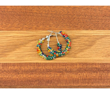 Med beaded hoop Earrings by Jenn Carman