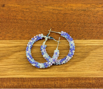 Large beaded Hoop Earrings by Jenn Carman