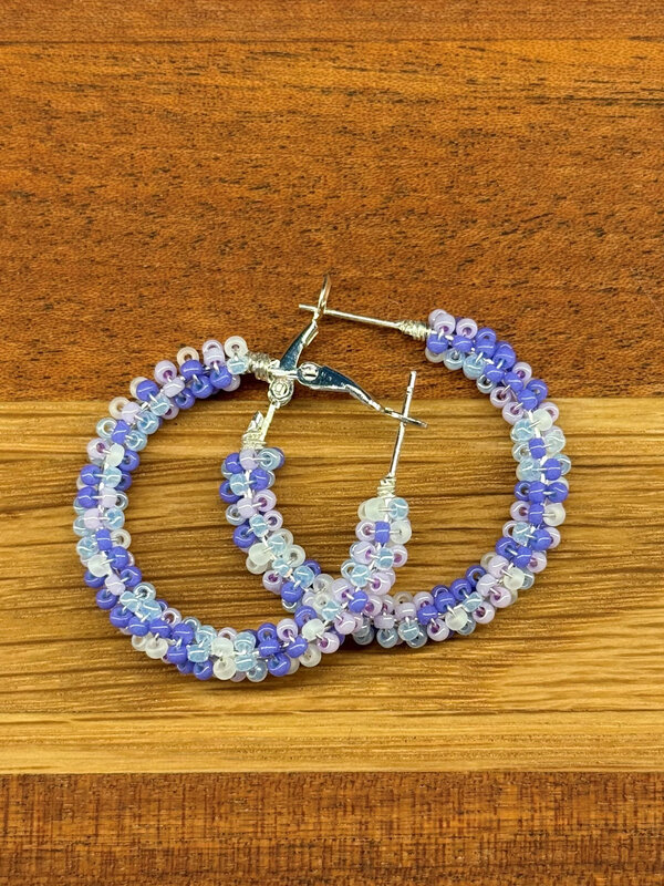 Large beaded Hoop Earrings by Jenn Carman