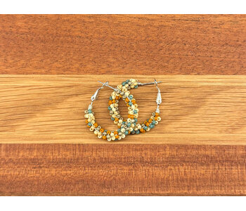 Medium Beaded Hoop Earrings by Jenn Carman