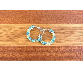 Medium Beaded Hoop Earrings by Jenn Carman