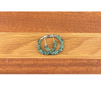 Medium Beaded Hoop Earrings by Jenn Carman