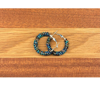 Medium Beaded Hoop Earrings by Jenn Carman