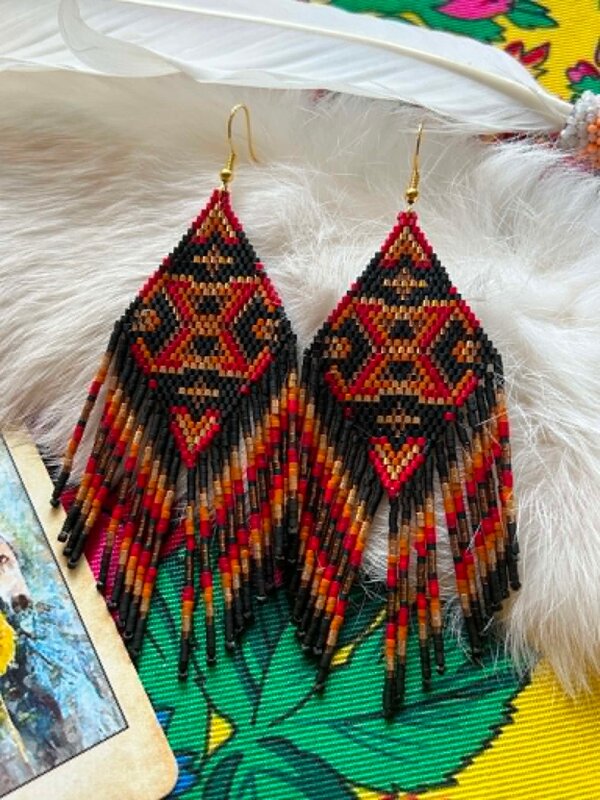 X-Large beaded Earrings by Little Spark Cree-ations