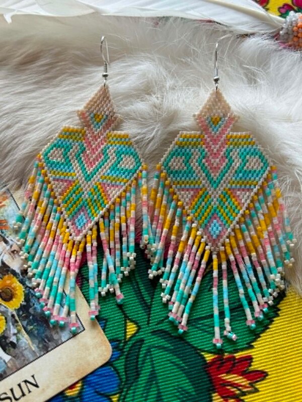 X-Large beaded Earrings by Little Spark Cree-ations