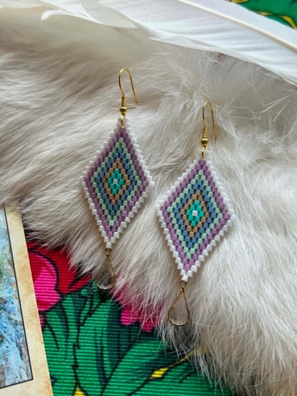 Medium Beaded Earrings by Little Spark Cree-ations