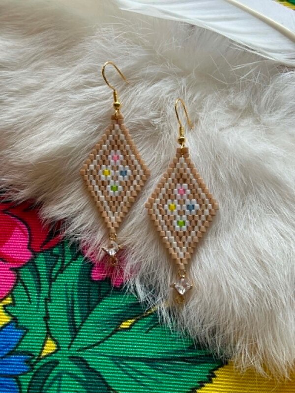 Medium Beaded Earrings by Little Spark Cree-ations