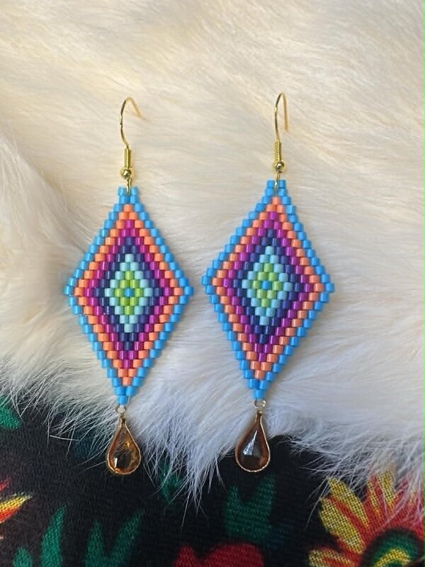 Medium Beaded Earrings by Little Spark Cree-ations