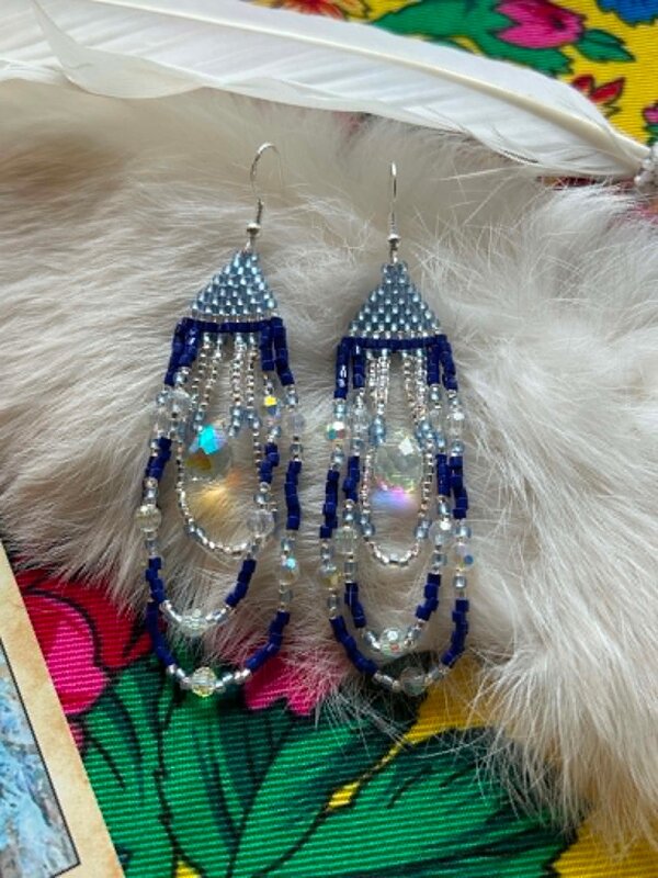 Medium Beaded Earrings by Little Spark Cree-ations