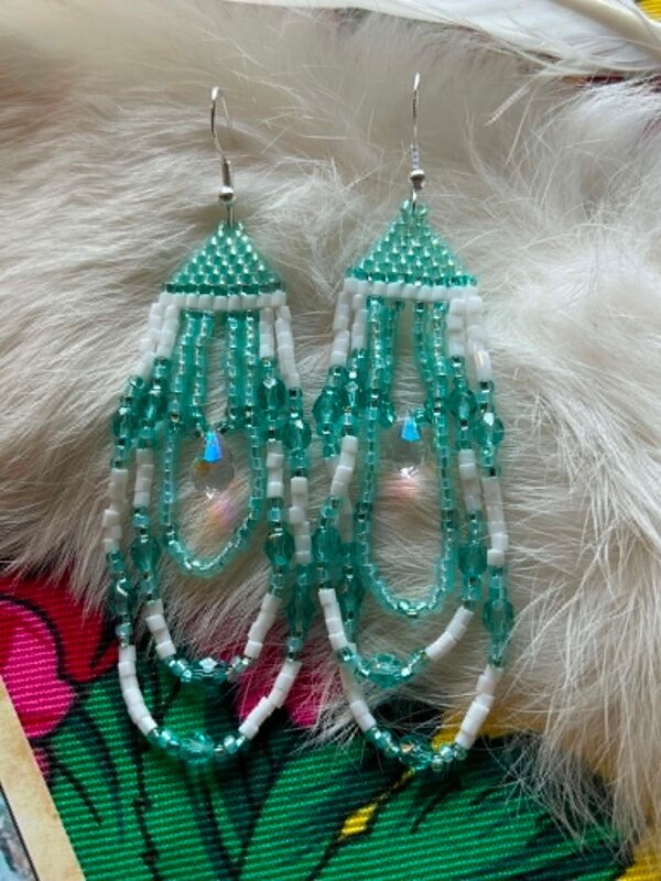 Medium Beaded Earrings by Little Spark Cree-ations