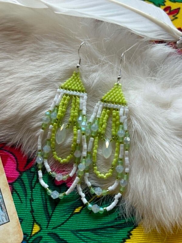 Medium Beaded Earrings by Little Spark Cree-ations