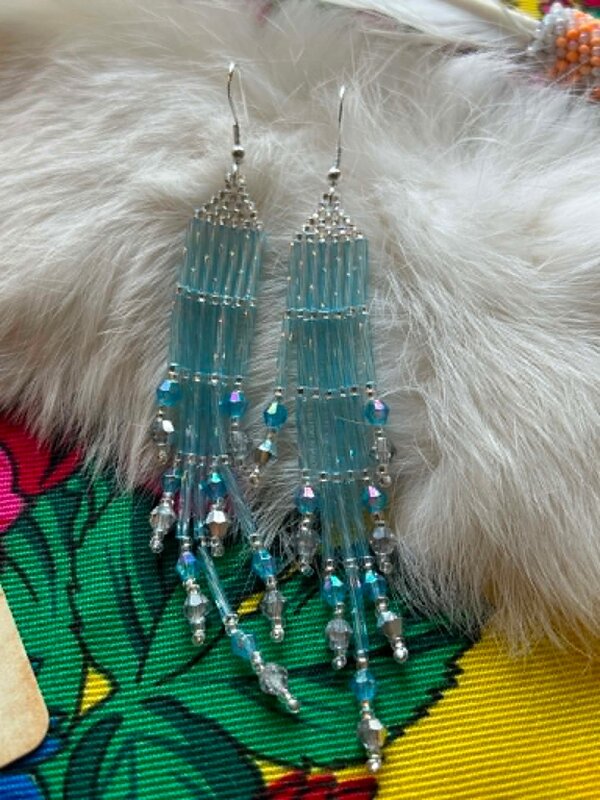 Medium Beaded Earrings by Little Spark Cree-ations