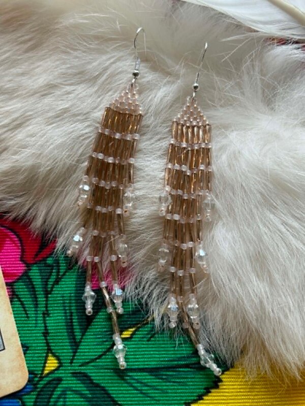 Medium Beaded Earrings by Little Spark Cree-ations