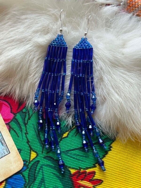 Medium Beaded Earrings by Little Spark Cree-ations