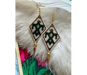 Large beaded Earrings by Little Spark Cree-ations